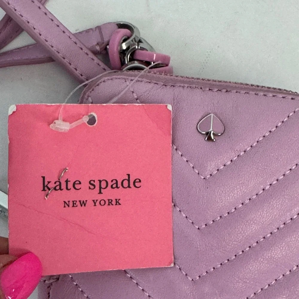 Kate Spade Amelia Resin Phone Crossbody Bag Sweet Pea Pink Quilted Leather NWT